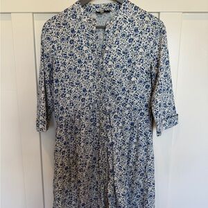 Floral Blue and White Dress